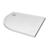 1000 x 800 Offset Quadrant Stone Resin Tray - Acrylic Capped Left Hand