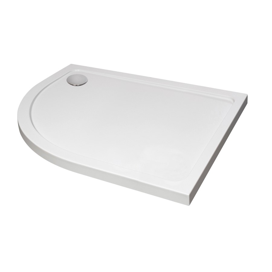1000 x 800 Offset Quadrant Stone Resin Tray - Acrylic Capped Left Hand