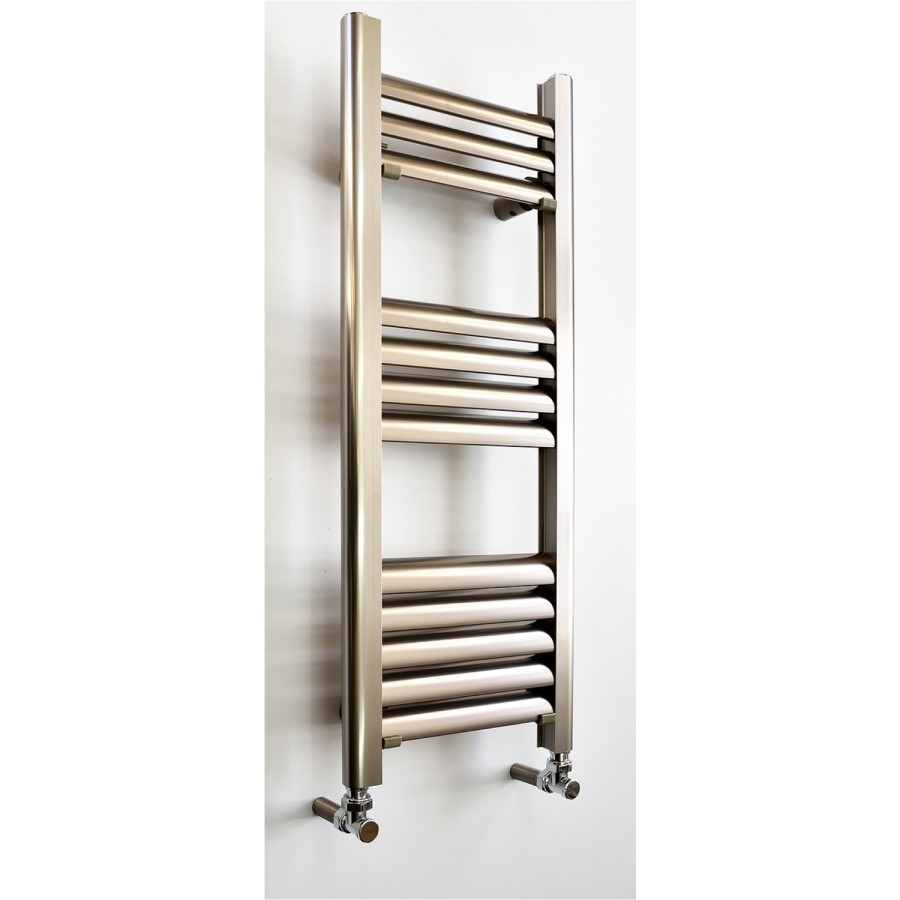 Accuro Korle Champagne Towel Radiator Brushed Aluminium - 800 x 300mm