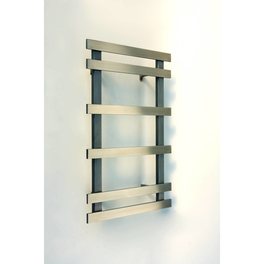 Accuro Korle Brushed Stainless Steel Towel Radiator - 750 x 500mm - 6 Bars