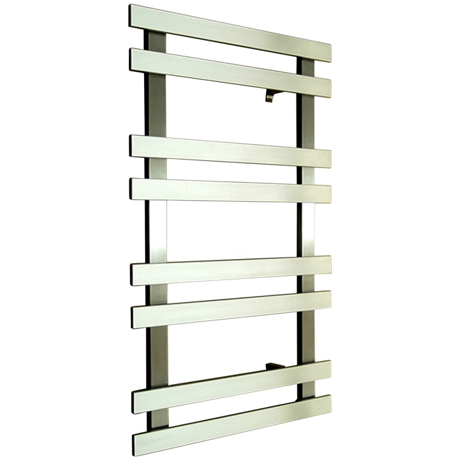 Accuro Korle Brushed Stainless Steel Towel Radiator - 840 x 500mm - 8 Bars