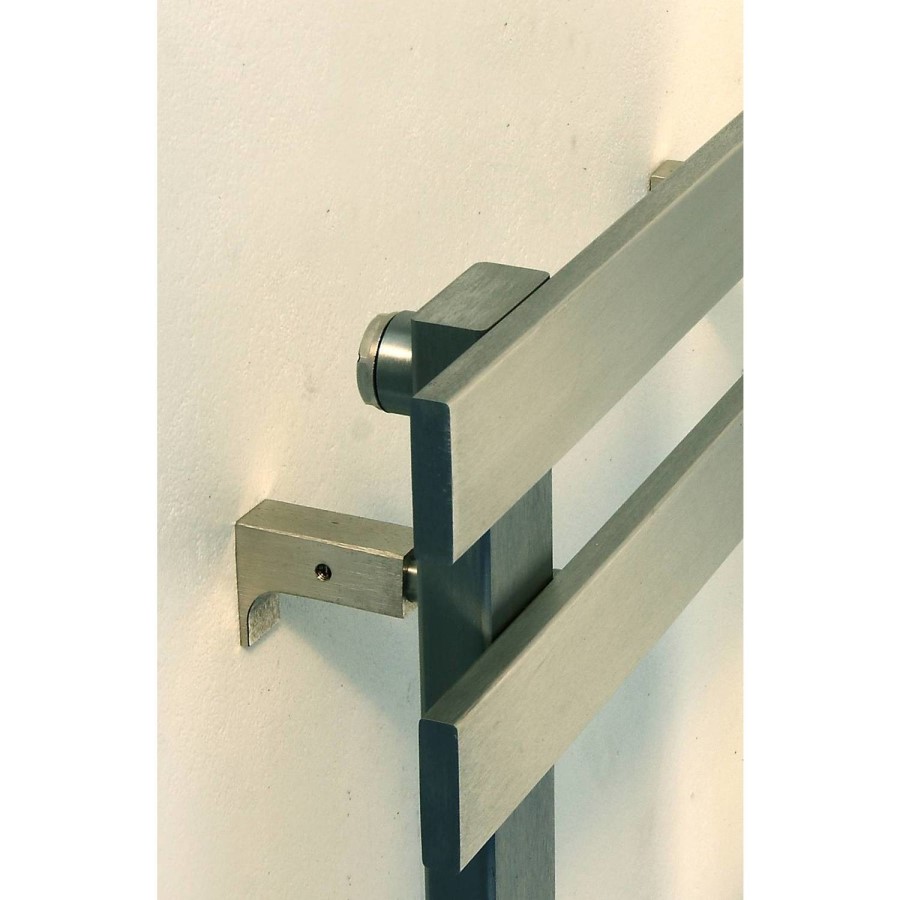 Accuro Korle Brushed Stainless Steel Towel Radiator - 840 x 500mm - 8 Bars
