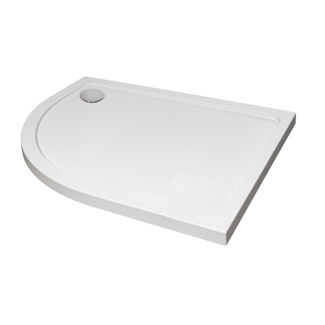 Shower Trays 1200 X 900 GRADE A1 - 1200 x 900 Offset Quadrant Stone Resin Shower Tray - Capped