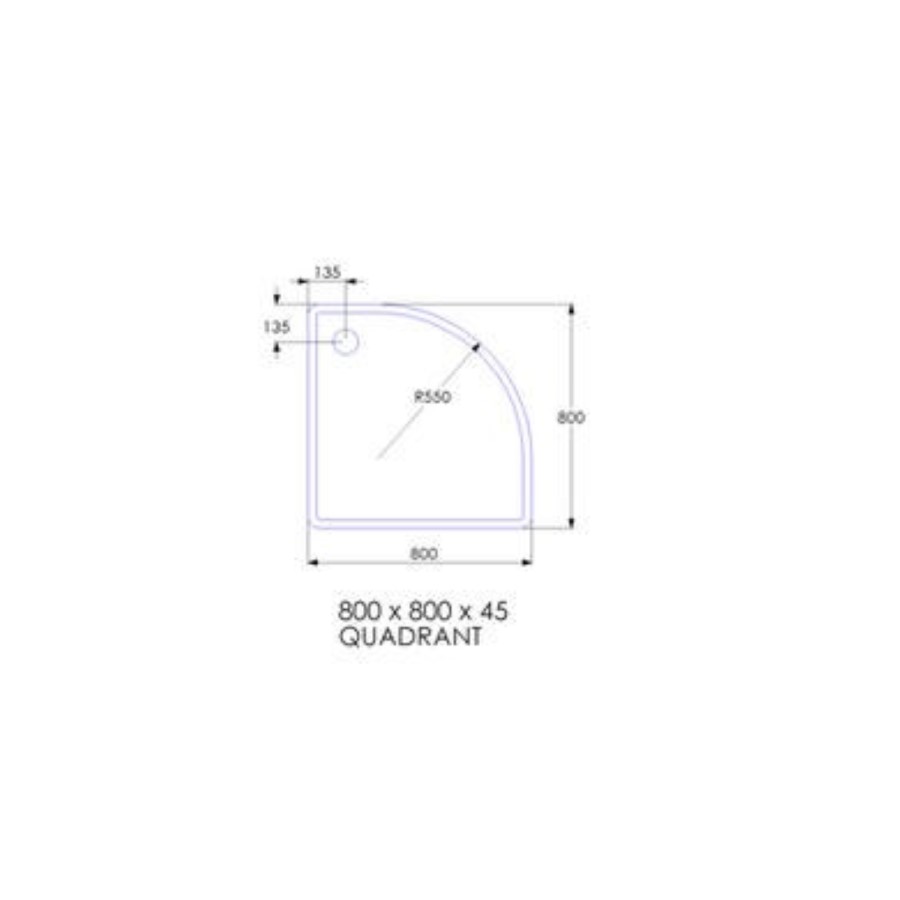 GRADE A1 - 800 x 800 Quadrant Stone Resin Shower Tray - Acrylic Capped
