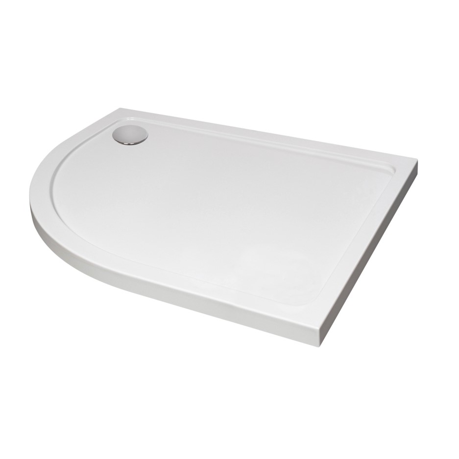 800 X 900 Shower Tray 900 x 800 Offset Quadrant Stone Resin Shower Tray - Acrlic Capped Left