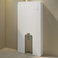 White Glass Cabinet with Cistern & Pneumatic Dual Flush Button for Back to Wall Toilets - Hako