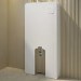 White Glass Cabinet with Cistern & Pneumatic Dual Flush Button for Back to Wall Toilets - Hako