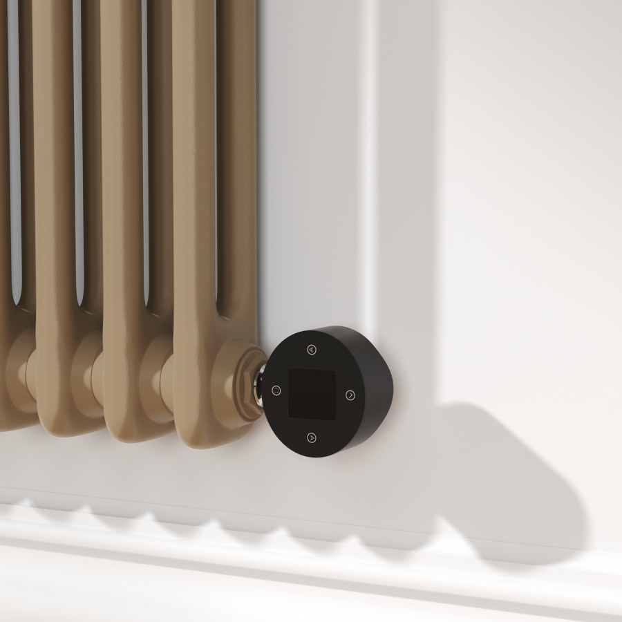 Beige grey Horizontal Smart Electric Radiator with Wi-Fi Thermostat - 1.2KW - H400xW830 - Bathroom Safe