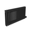 Midnight Black Electric Horizontal Designer Radiator 0.6kW with Wifi Thermostat - H600xW590mm - IPX4 Bathroom Safe