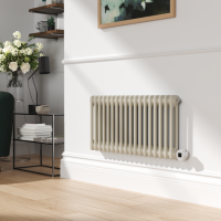 Linen Horizontal Smart Electric Radiator with Wi-Fi Thermostat - 1.2KW - H400xW830 - Bathroom Safe