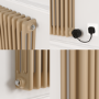 Elk brown Horizontal Smart Electric Radiator with Wi-Fi Thermostat - 1.2KW - H400xW1190 - Bathroom Safe