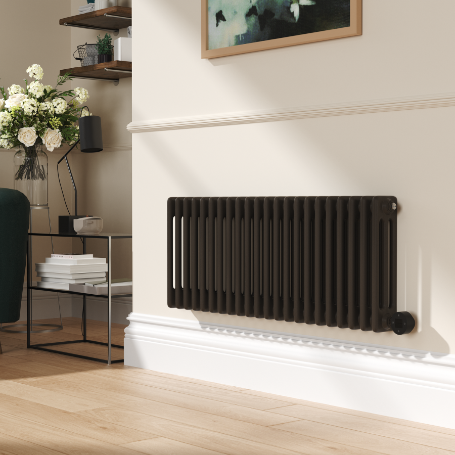 Russet Horizontal Smart Electric Radiator with Wi-Fi Thermostat - 1.2KW - H400xW1190 - Bathroom Safe