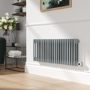 Salt & Pepper Horizontal Smart Electric Radiator with Wi-Fi Thermostat - 1.2KW - H400xW1190 - Bathroom Safe
