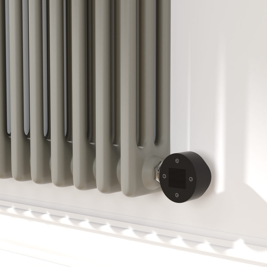 Smoked Stone Horizontal Smart Electric Radiator with Wi-Fi Thermostat - 1.2KW - H400xW1190 - Bathroom Safe