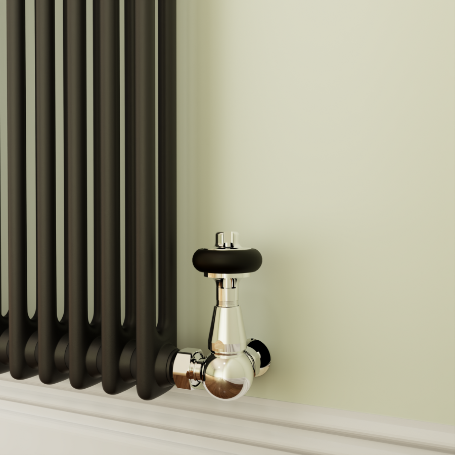 Reggio Midnight Black Horizontal Double Column Traditional Radiator 800x605mm 2045 BTU - Cast Iron Style