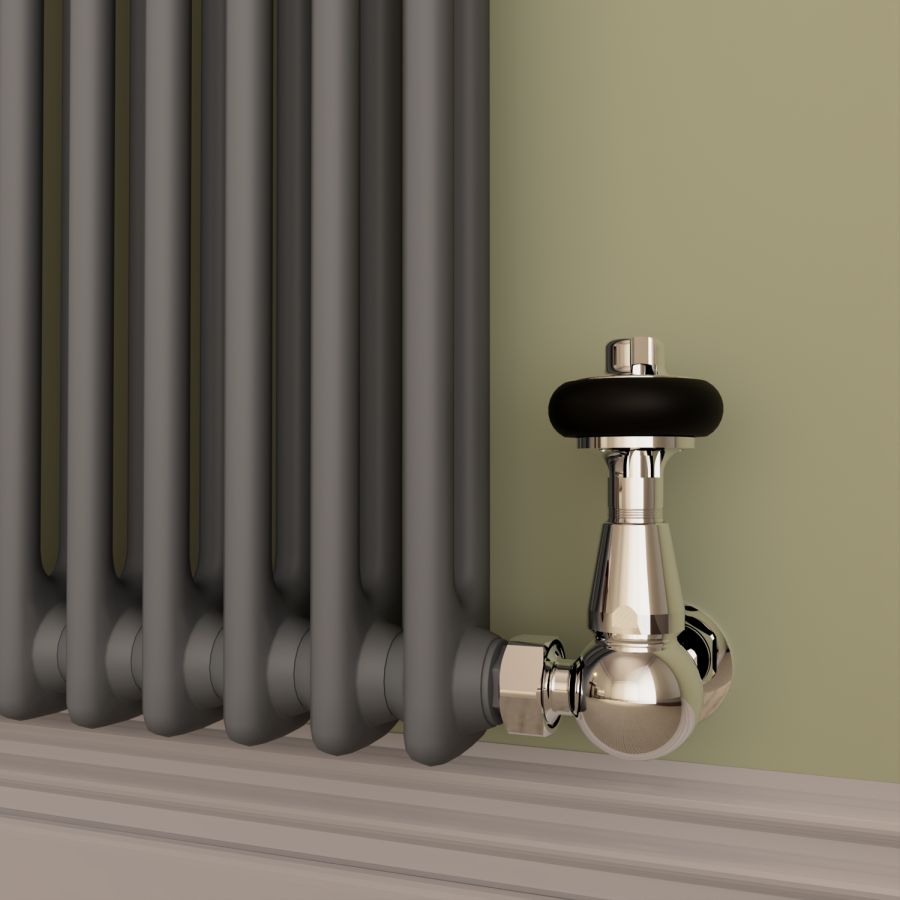 Reggio Anthracite Horizontal Double Column Traditional Radiator 800x605mm 2045 BTU - Cast Iron Style