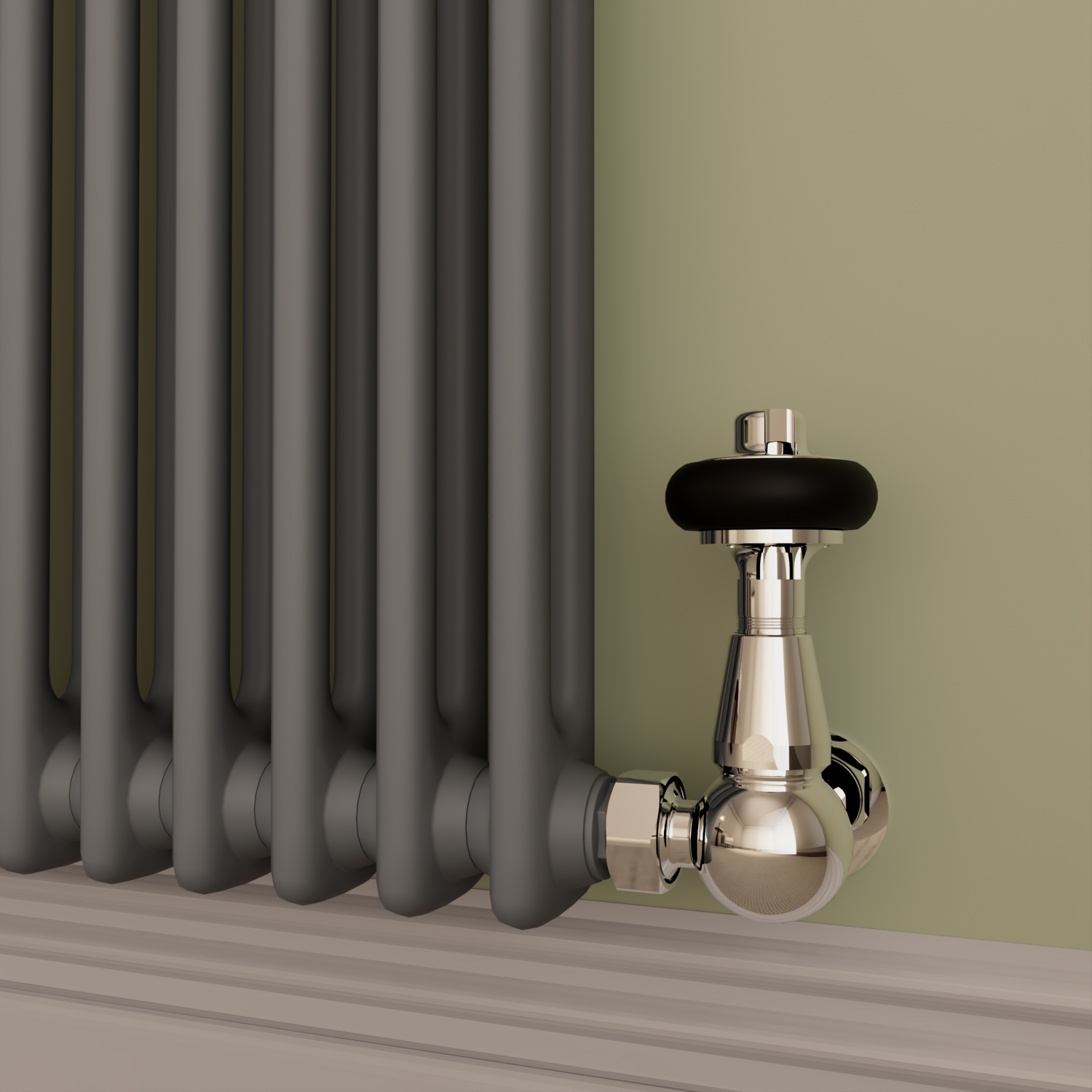 Reggio Anthracite Horizontal Double Column Radiator 800x605mm 2680 BTU ...