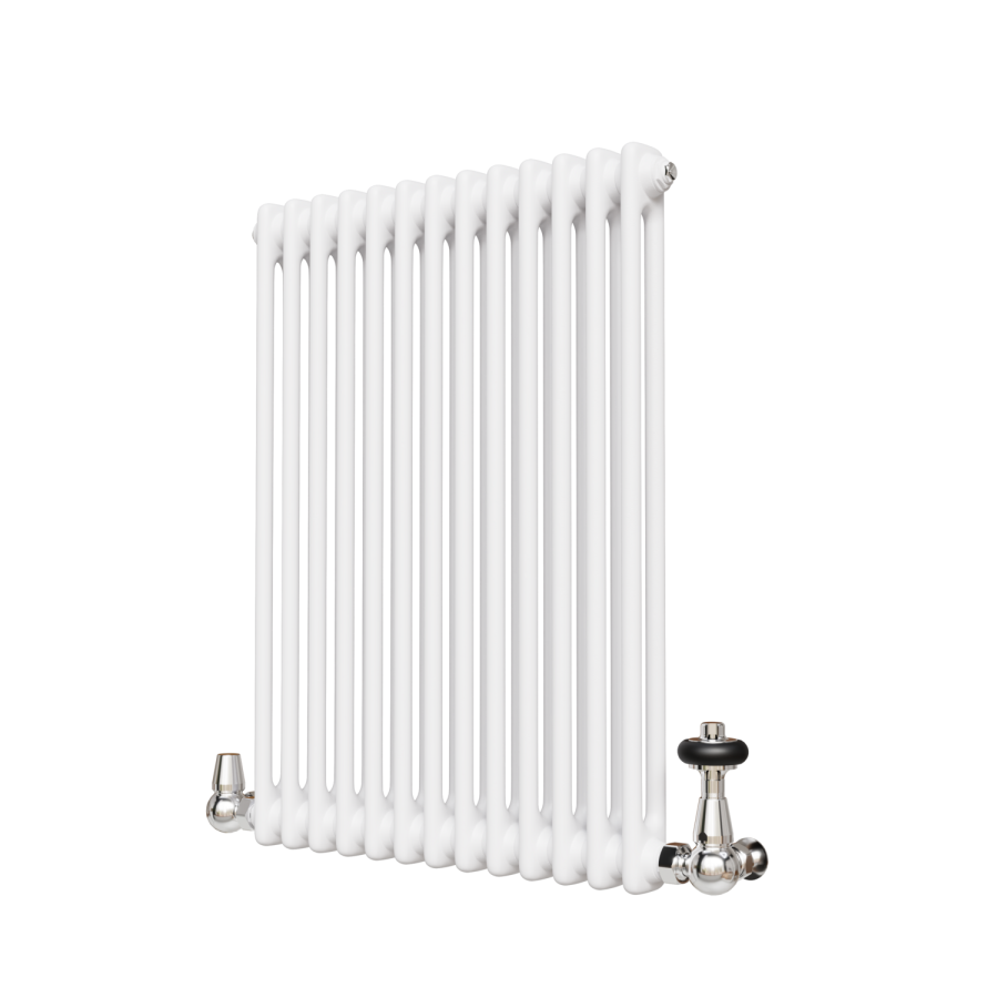 Reggio White Horizontal Double Column Radiator 800x605mm 2680 BTU - Cast Iron Style