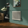 Reggio Linen Horizontal Double Column Traditional Radiator 600x830mm 2832 BTU - Cast Iron Style