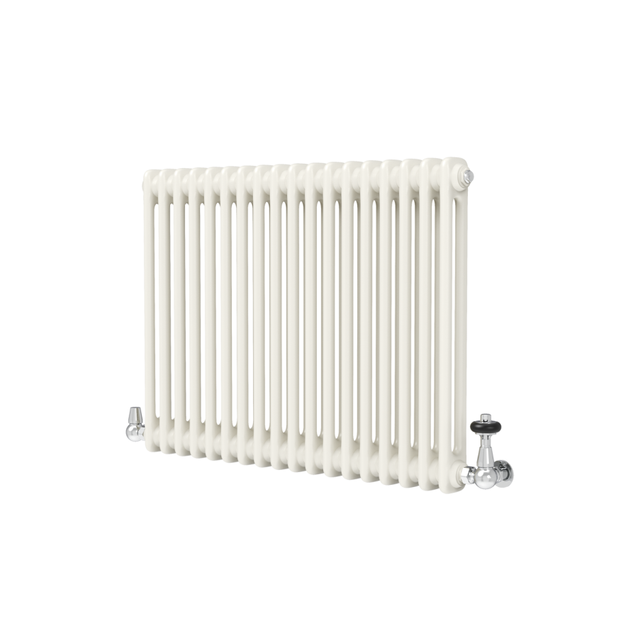Reggio Linen Horizontal Double Column Traditional Radiator 600x830mm 2832 BTU - Cast Iron Style