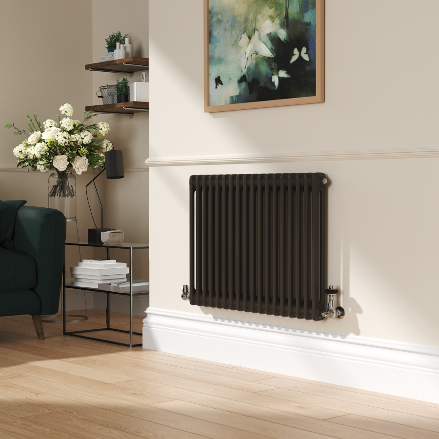 Reggio Russet Horizontal Double Column Traditional Radiator 600x830mm 2832 BTU - Cast Iron Style