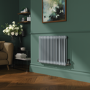 Reggio Salt & Pepper Horizontal Double Column Traditional Radiator 600x830mm 2832 BTU - Cast Iron Style