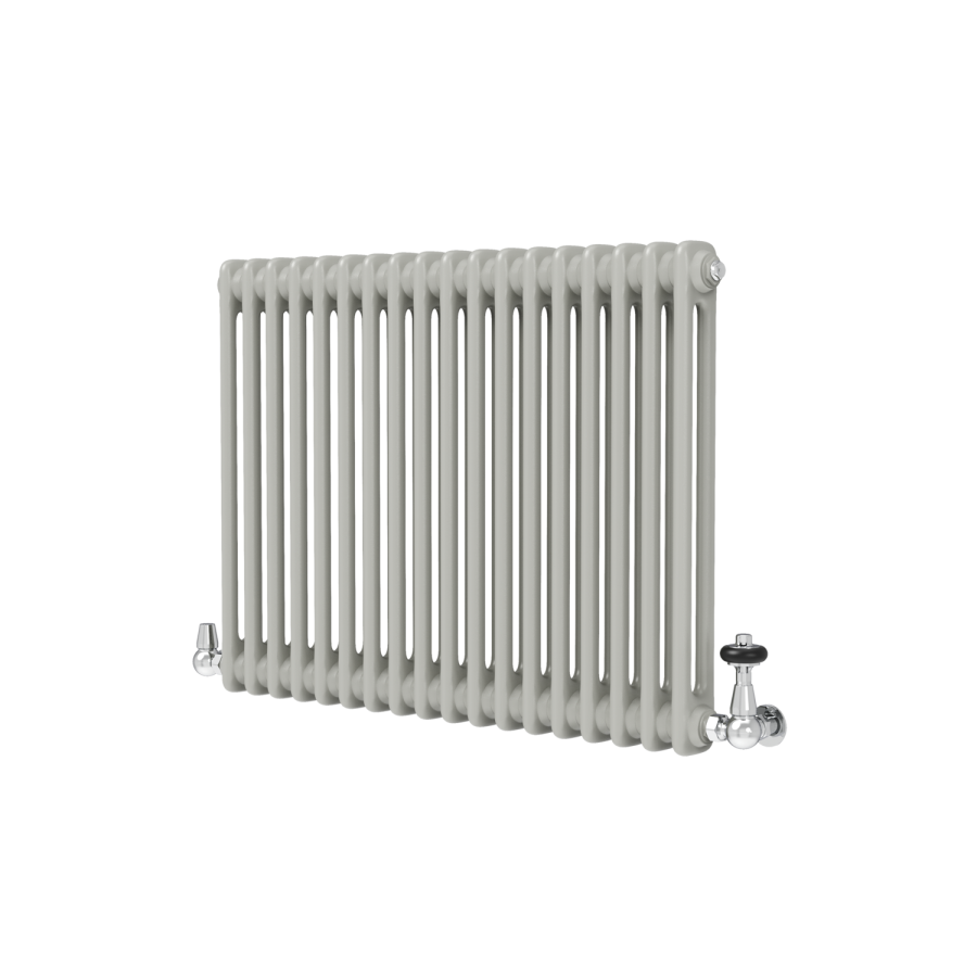 Reggio Smoked Stone Horizontal Double Column Traditional Radiator 600x830mm 2832 BTU - Cast Iron Style