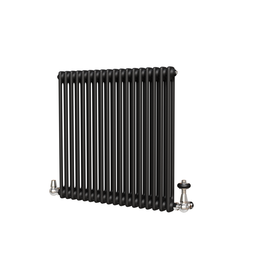 Reggio Midnight Black Horizontal Double Column Traditional Radiator 800x830mm 2832 BTU - Cast Iron Style