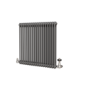 Reggio Anthracite Horizontal Double Column Traditional Radiator 800x830mm 2832 BTU - Cast Iron Style