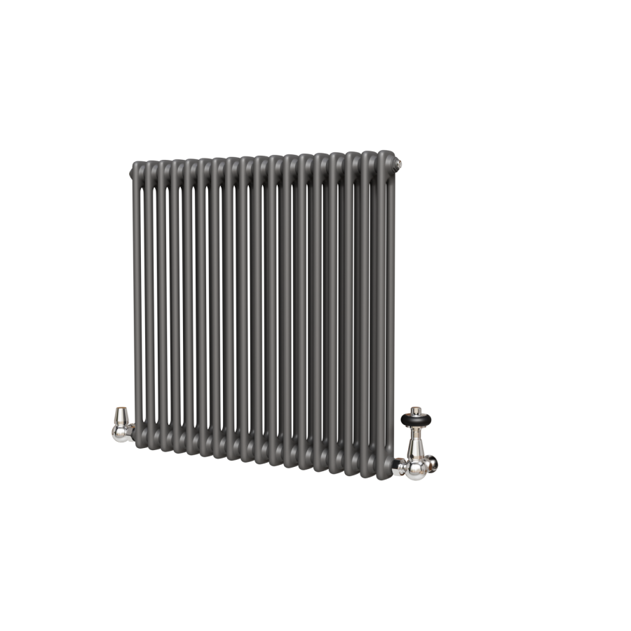 Reggio Anthracite Horizontal Double Column Traditional Radiator 800x830mm 2832 BTU - Cast Iron Style