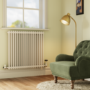 Reggio White Horizontal Double Column Traditional Radiator 800x830mm 2832 BTU - Cast Iron Style