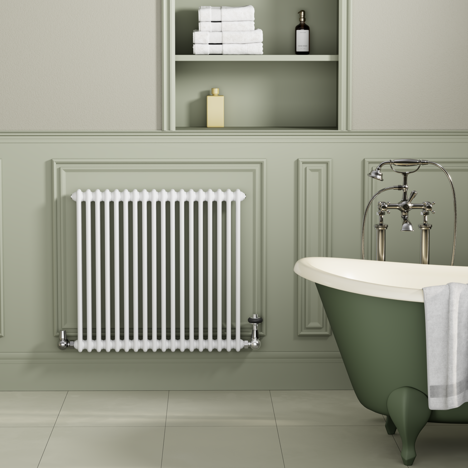 White Radiator Hd Reggio White Horizontal Double Column Radiator 800x830mm 3713 BTU ...