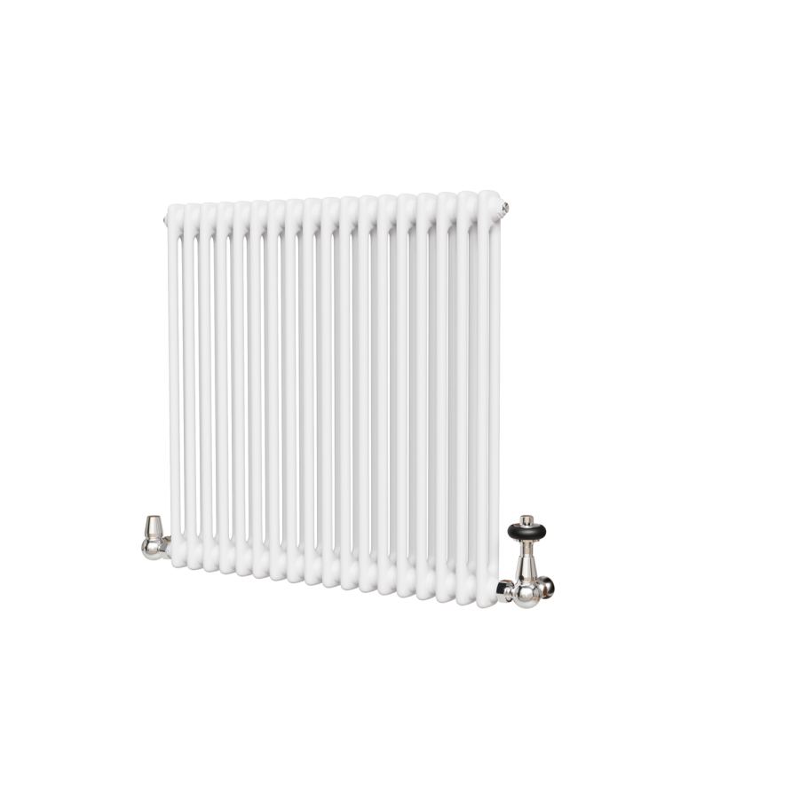 Reggio White Horizontal Double Column Traditional Radiator 800x830mm 2832 BTU - Cast Iron Style