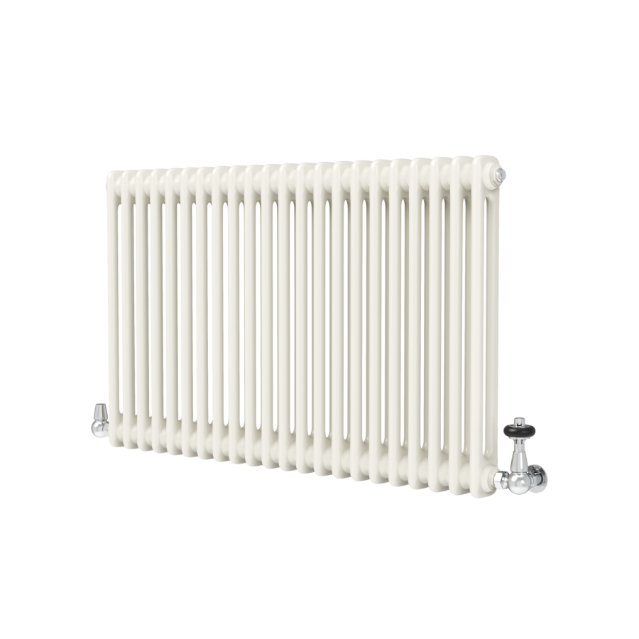 Reggio Linen Horizontal Double Column Traditional Radiator 600x1010mm 3462 BTU - Cast Iron Style
