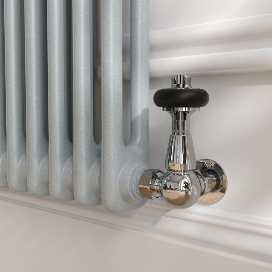 Reggio Salt & Pepper Horizontal Double Column Traditional Radiator 600x1010mm 3462 BTU - Cast Iron Style