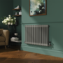 Reggio Smoked Stone Horizontal Double Column Traditional Radiator 600x1010mm 3462 BTU - Cast Iron Style