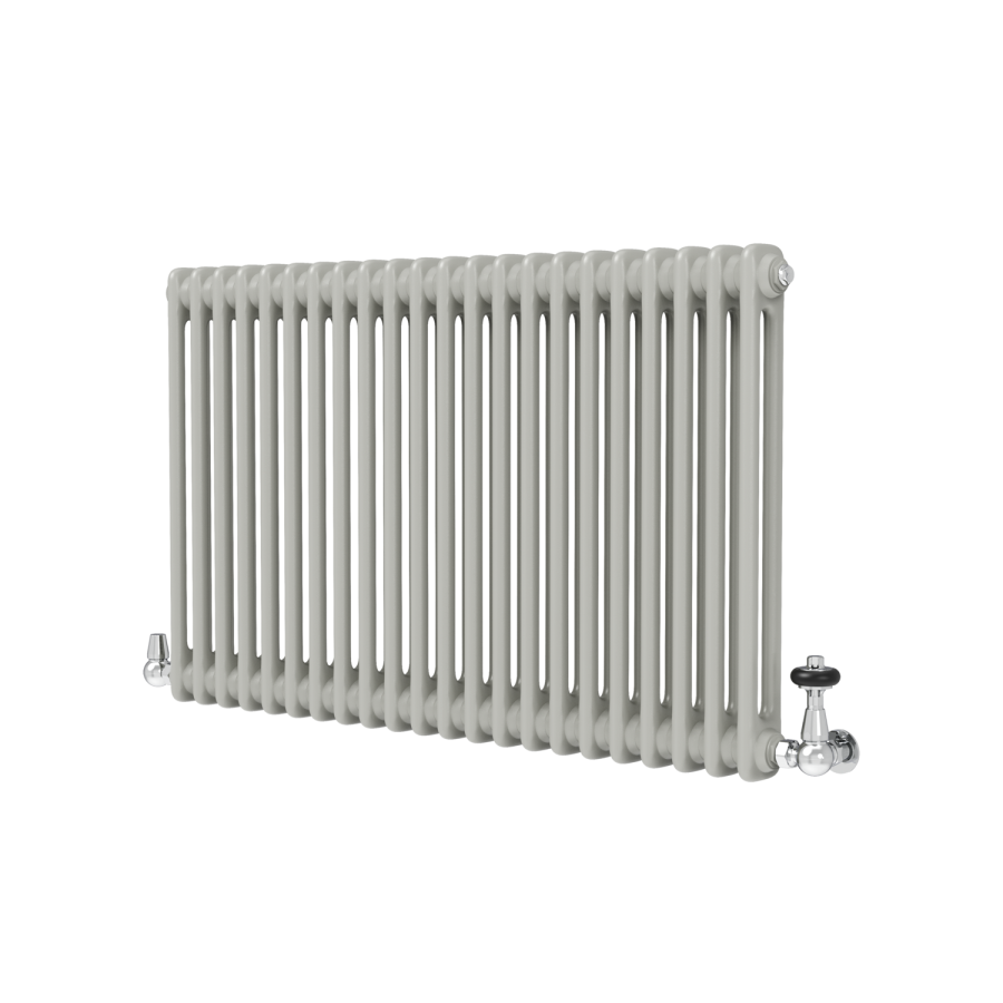 Reggio Smoked Stone Horizontal Double Column Traditional Radiator 600x1010mm 3462 BTU - Cast Iron Style