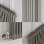 Reggio Smoked Stone Horizontal Double Column Traditional Radiator 600x1010mm 3462 BTU - Cast Iron Style