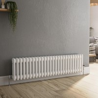 Reggio White Horizontal Double Column Traditional Radiator 300x1190mm 2124 BTU - Cast Iron Style Reggio White Horizontal Double Column Traditional Radiator 300x1190mm 2124 BTU - Cast Iron Style