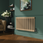 Reggio Elk brown Horizontal Double Column Traditional Radiator 600x1190mm 4091 BTU - Cast Iron Style