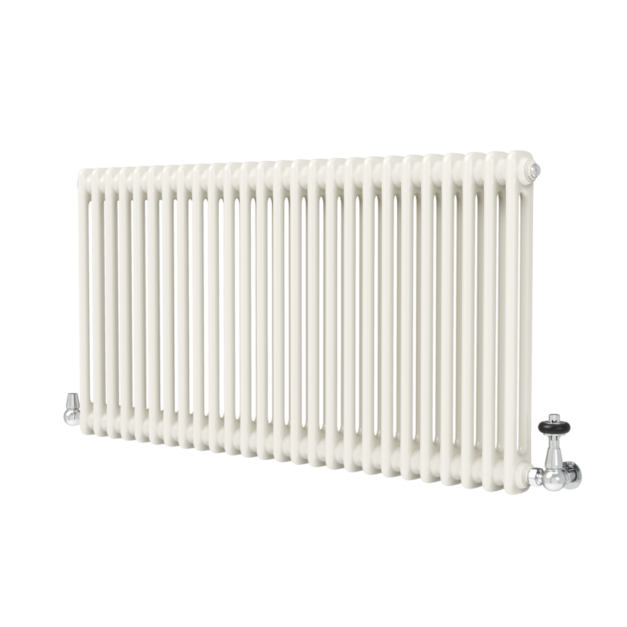 Reggio Linen Horizontal Double Column Traditional Radiator 600x1190mm 4091 BTU - Cast Iron Style