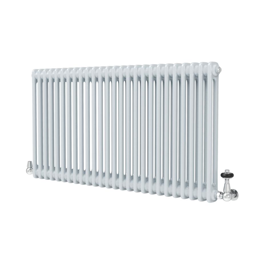 Reggio Salt & Pepper Horizontal Double Column Traditional Radiator 600x1190mm 4091 BTU - Cast Iron Style