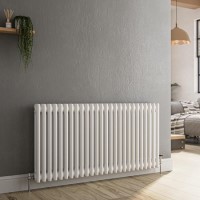 Reggio White Horizontal Double Column Traditional Radiator 600x1190mm 4091 BTU - Cast Iron Style Reggio White Horizontal Double Column Traditional Radiator 600x1190mm 4091 BTU - Cast Iron Style