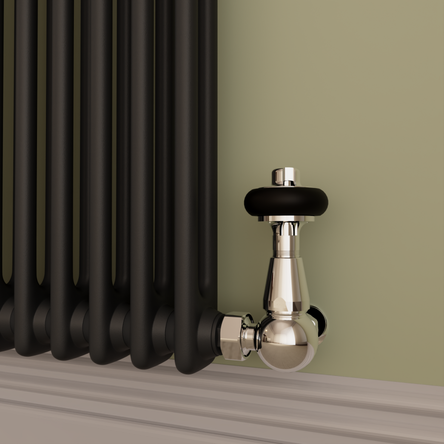 Reggio Midnight Black Horizontal Double Column Traditional Radiator 800x1190mm 4091 BTU - Cast Iron Style