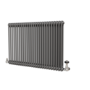 Reggio Anthracite Horizontal Double Column Traditional Radiator 800x1190mm 4091 BTU - Cast Iron Style
