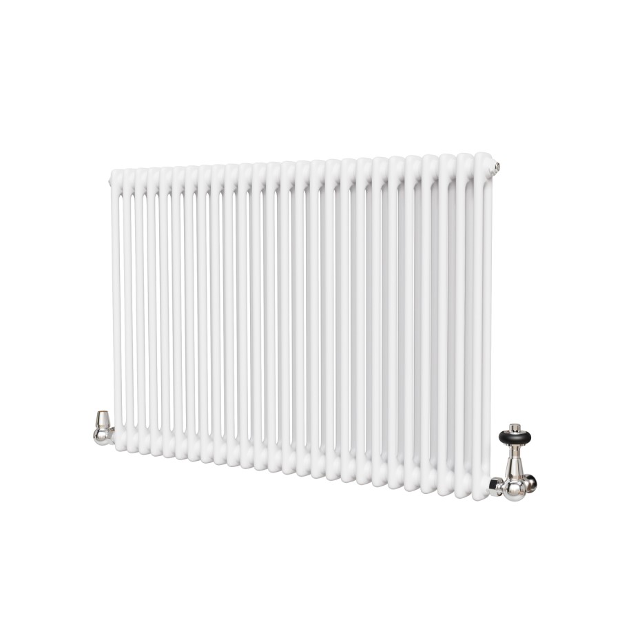 Reggio White Horizontal Double Column Traditional Radiator 800x1190mm 4091 BTU - Cast Iron Style