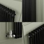 Reggio Midnight Black Horizontal Double Column Traditional Radiator 800x1460mm 5035 BTU - Cast Iron Style