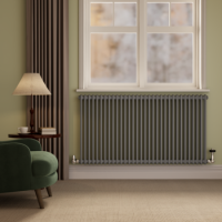 Reggio Anthracite Horizontal Double Column Traditional Radiator 800x1460mm 5035 BTU - Cast Iron Style