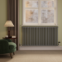 Reggio Anthracite Horizontal Double Column Traditional Radiator 800x1460mm 5035 BTU - Cast Iron Style