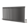 Reggio Anthracite Horizontal Double Column Traditional Radiator 800x1460mm 5035 BTU - Cast Iron Style